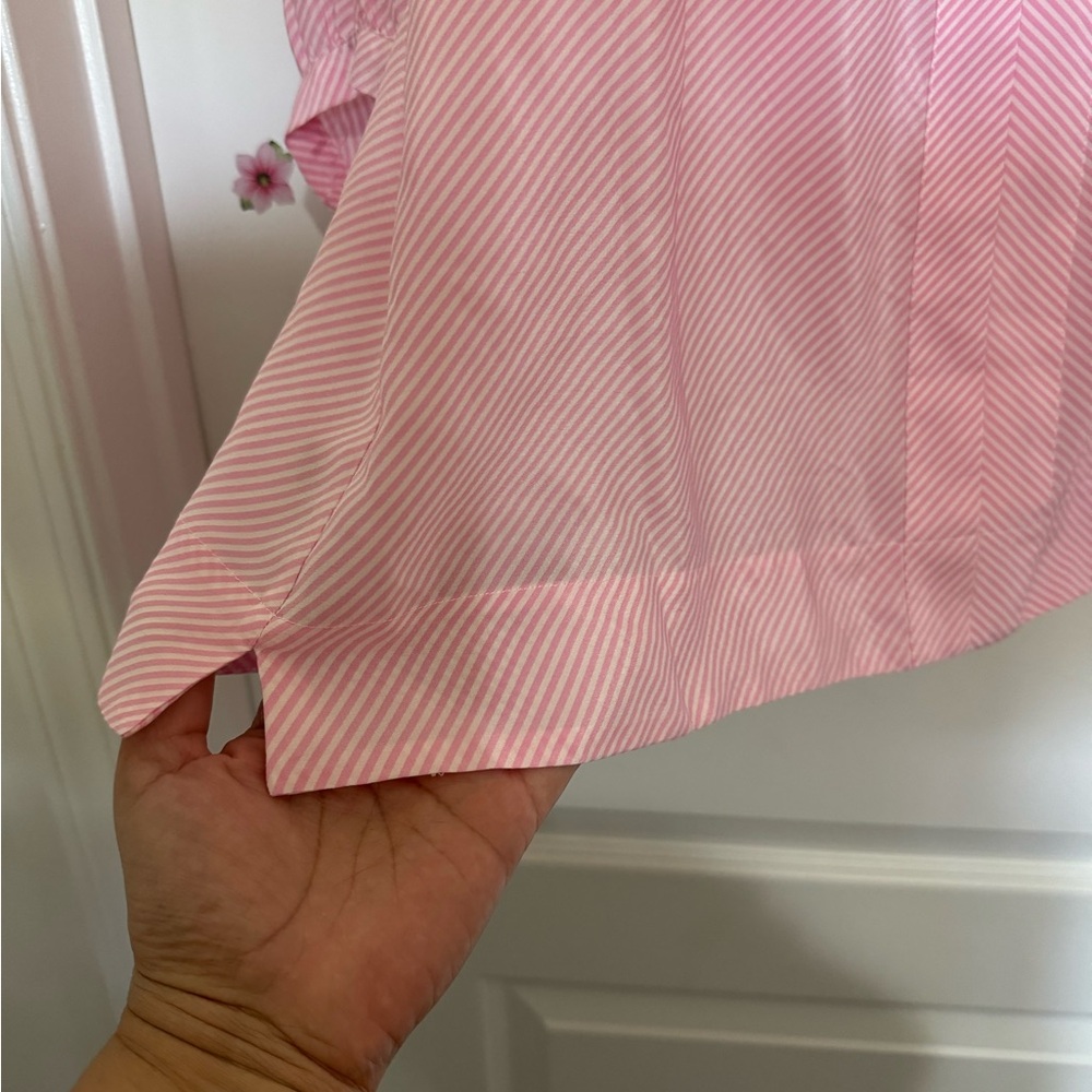 Lilly Pulitzer Silk Pink Puff Sleeve Blouse XL - Picture 8 of 10